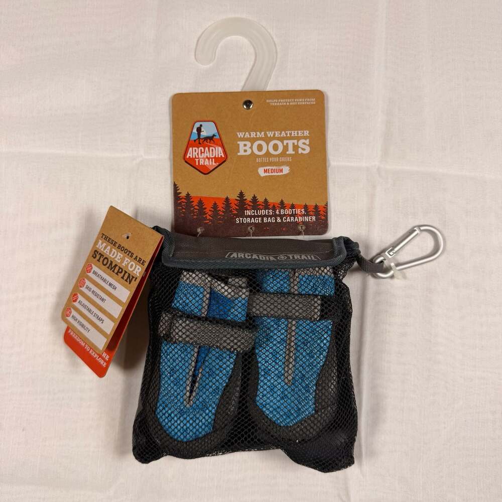 Arcadia Trail Warm Weather Dog Boots, Size Medium, Blue and Black